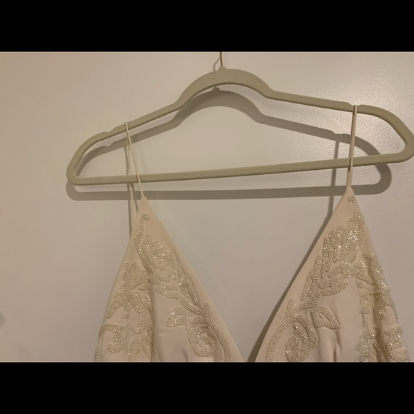 Nicole Miller Annabel Wedding Gown Size 12 Off White Beaded Silk $2k Originally! - Picture 7 of 14